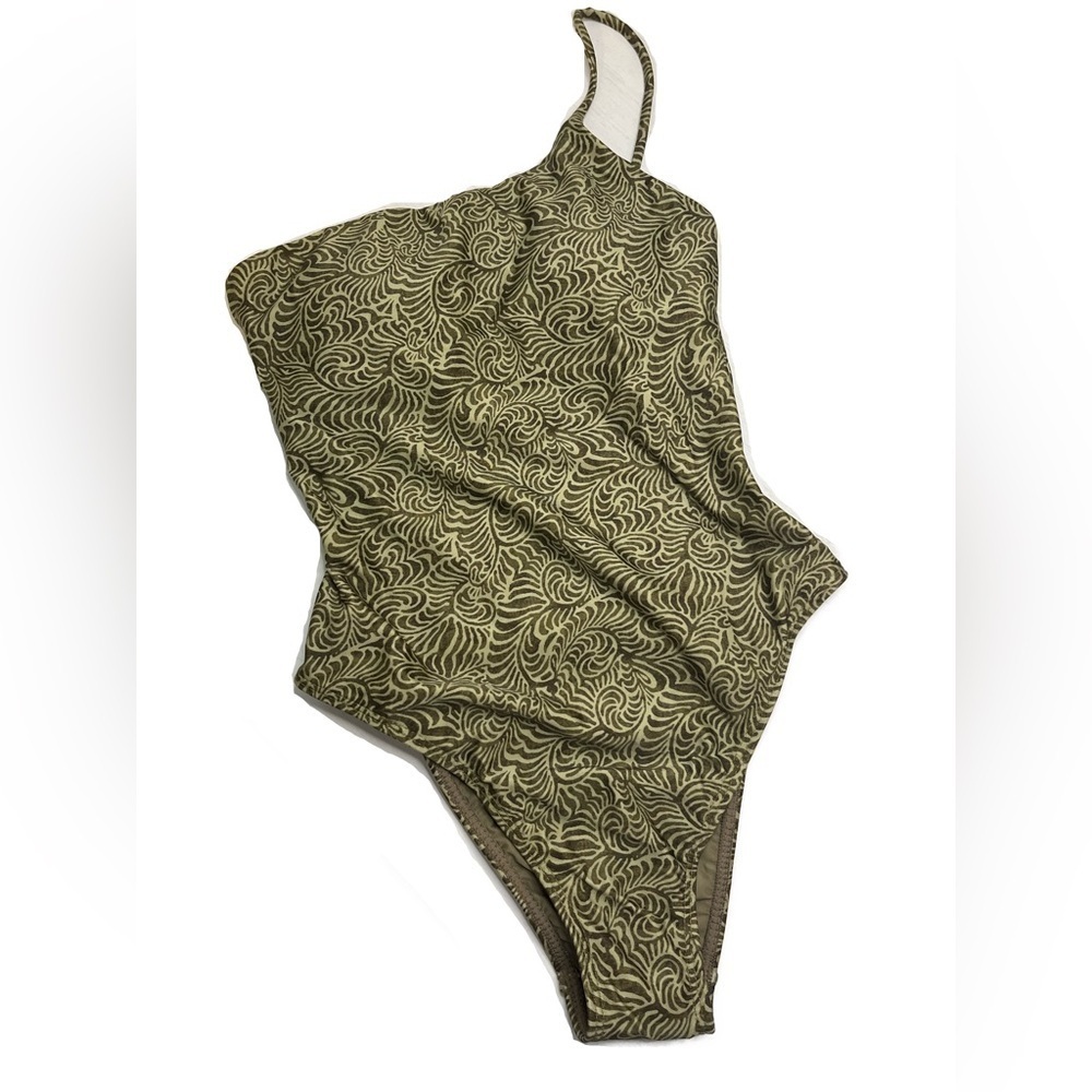 Vix NWT Ana Ortiz Green One Piece Adjustable One Shoulder SwimSuit Sz S - Picture 4 of 15